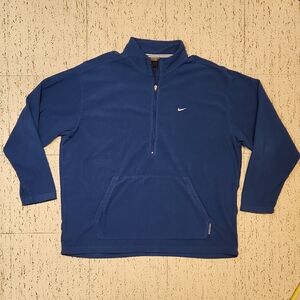 Nike Swoosh 1/4 Zip Therma Fit Collared Fleece Sweater Vintage Y2K